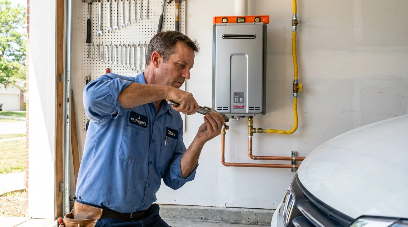 Tankless water heater installation by a Johns Plumbing LLC plumber in Basye